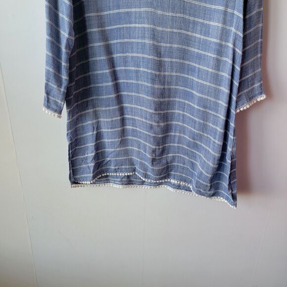 Fresh Produce Womens Striped Tunic Top Swim Cover Up sz xs/s B Boho Resort wear - Picture 4 of 8